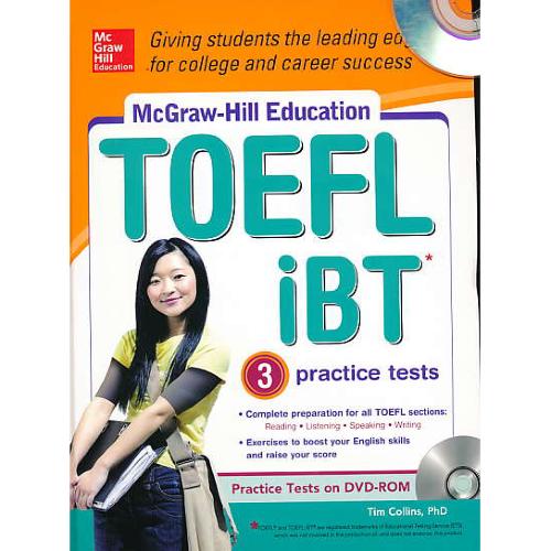 MCGRAW-HILL EDUCATION TOEFL IBT / 3 PRACTICE TESTS / باDVD